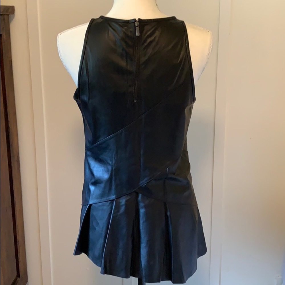 New Derek Lam Asymmetrical Lambskin Leather Top - Picture 2 of 5